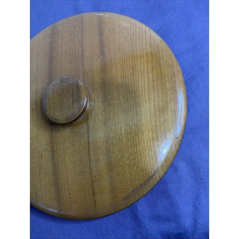 Vintage Oregon Myrtlewood Chalet Lidded Bowl Hand Turned Mid Century Modern